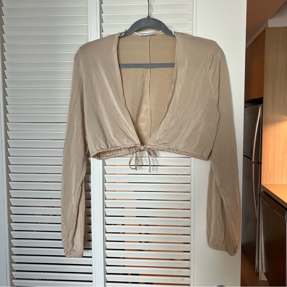 Zara cropped bolero tie top